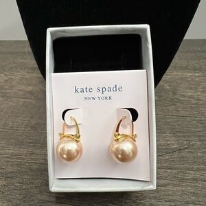 Kate Spade Gold and Cream faux Pearl Drop Earrings